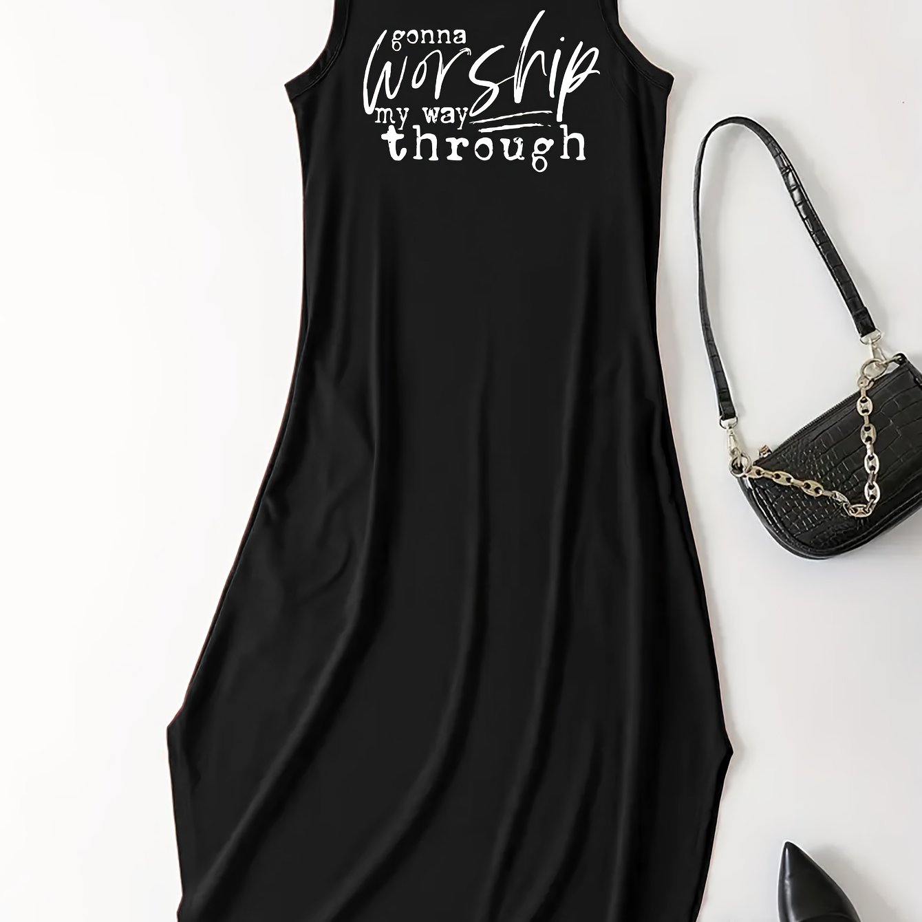 Gonna Worship My Way Through Women's Christian Summer Casual Tank Dress claimedbygoddesigns