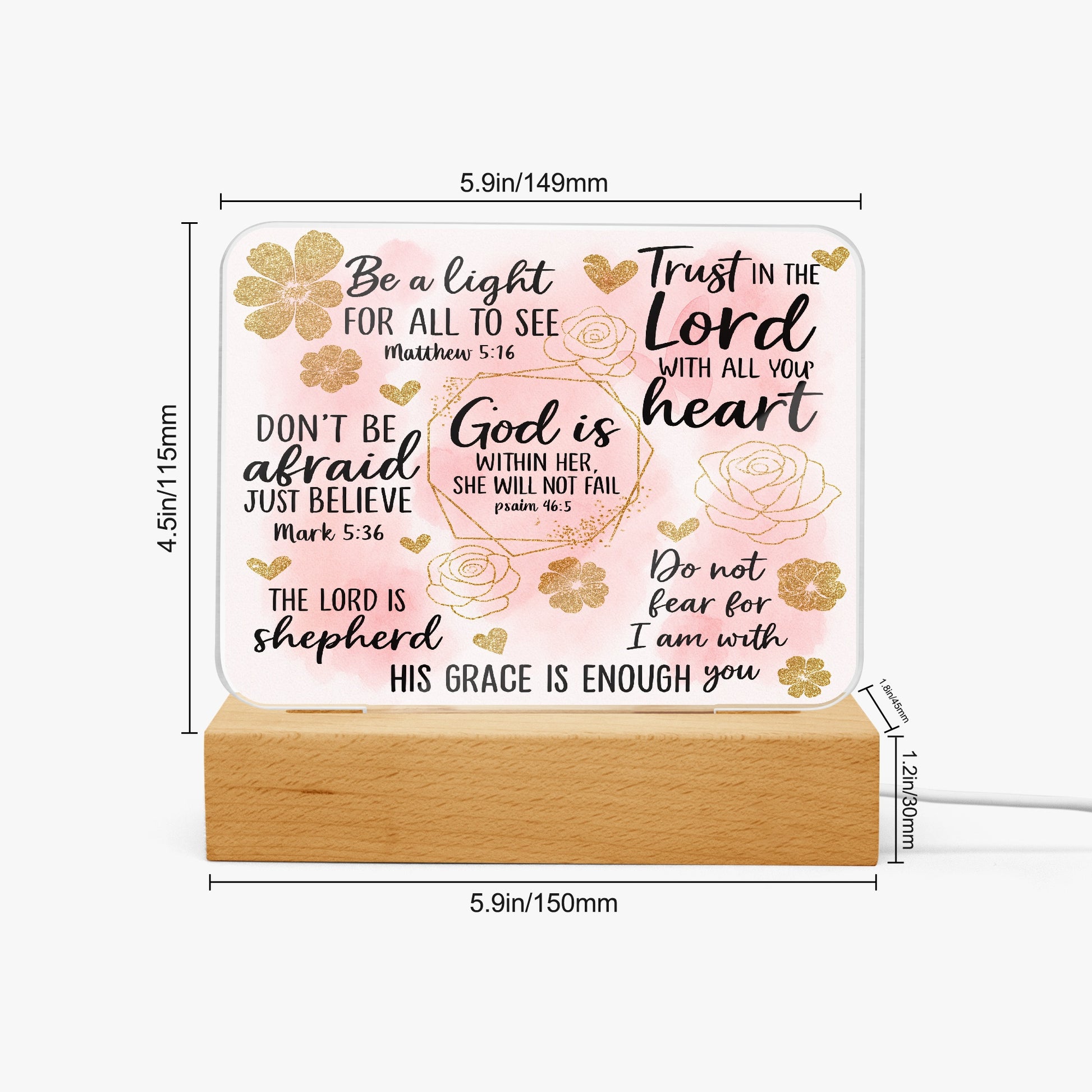 He Is Within Her Christian Acrylic Plaque with Stand - Rectangle - ClaimedbyGodDesigns