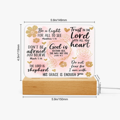 He Is Within Her Christian Acrylic Plaque with Stand - Rectangle - ClaimedbyGodDesigns