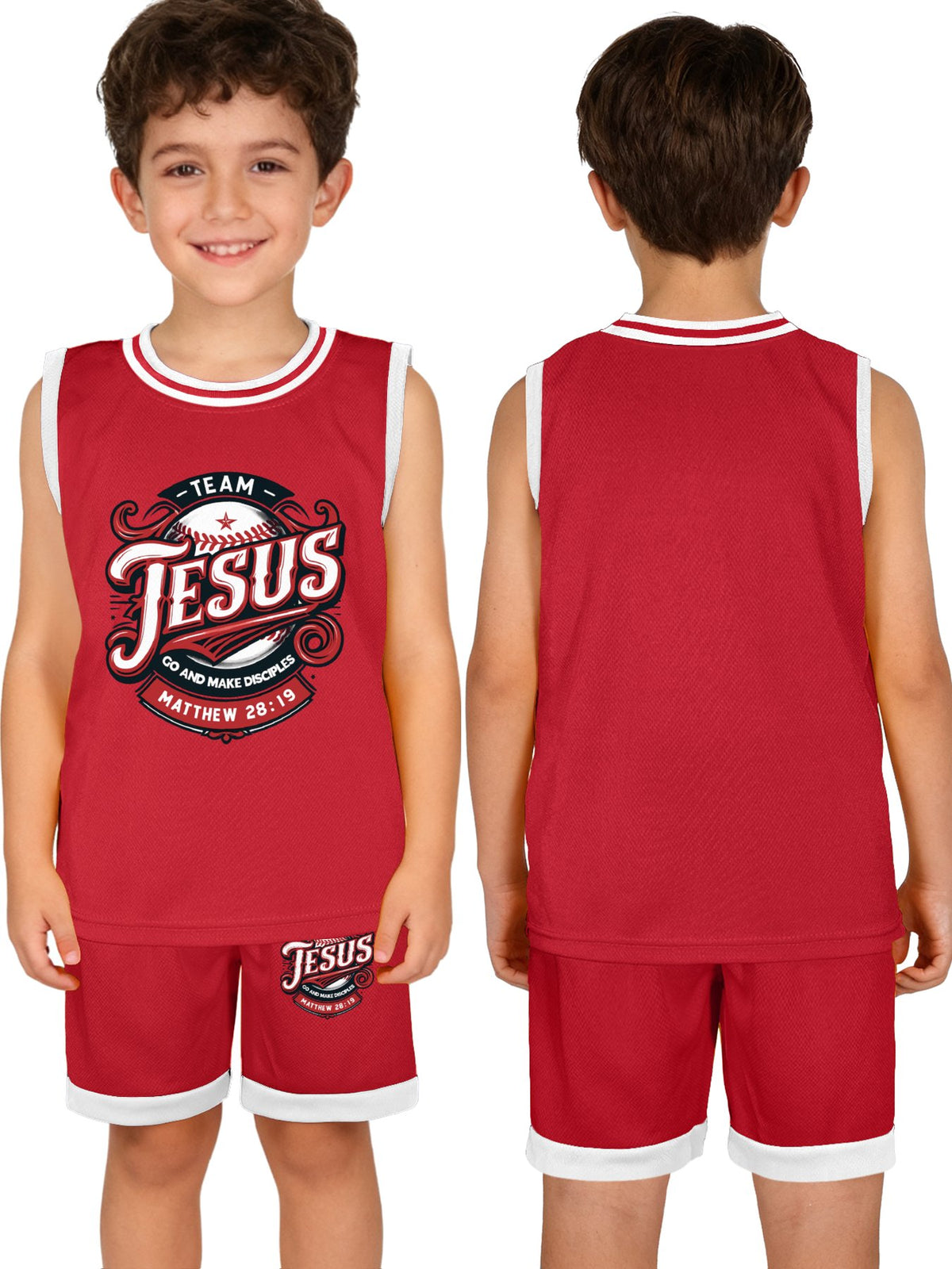 Team Jesus Children's Christian Basketball Jersey Set