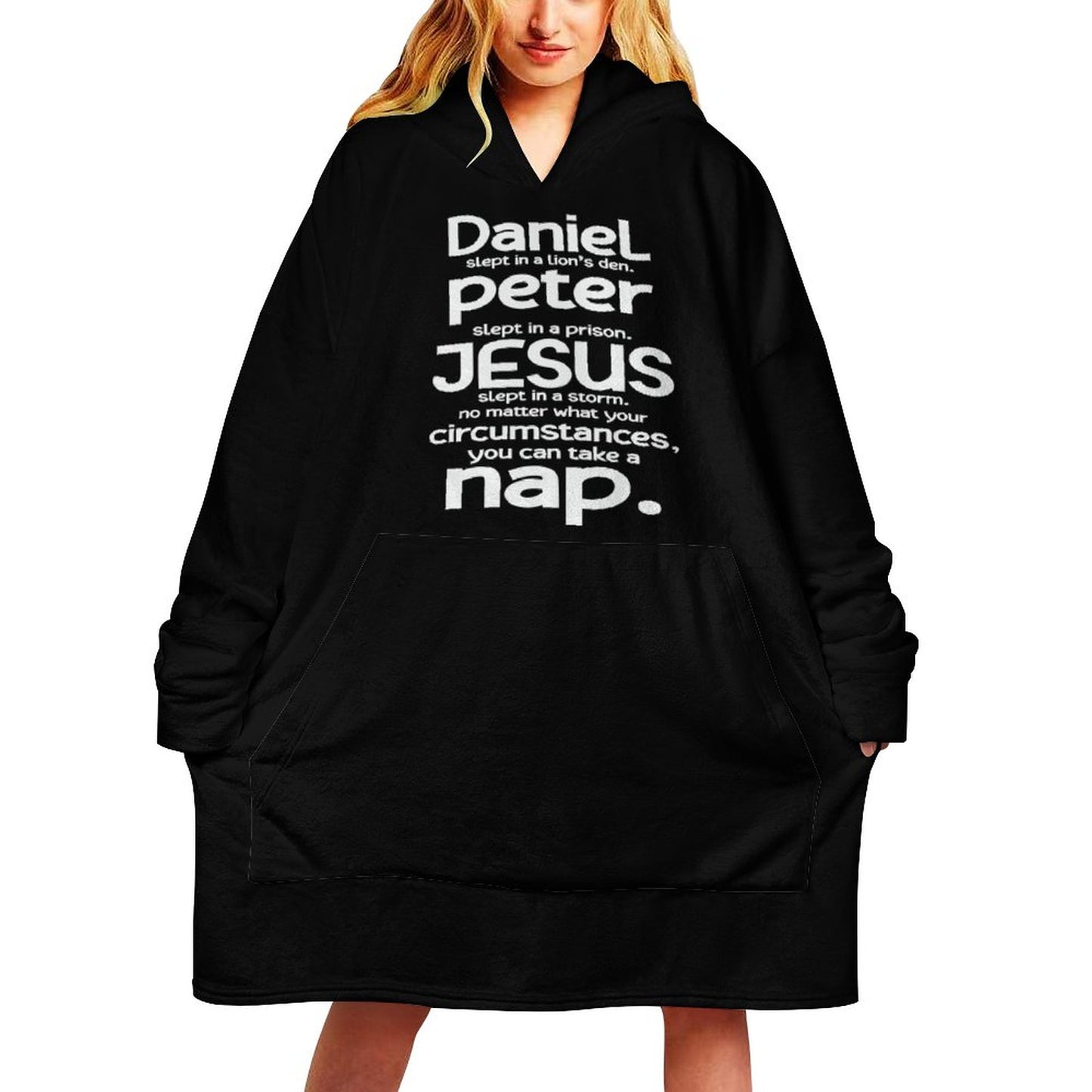 You Can Take A Nap Funny Christian Wearable Oversized Sweater Blanket