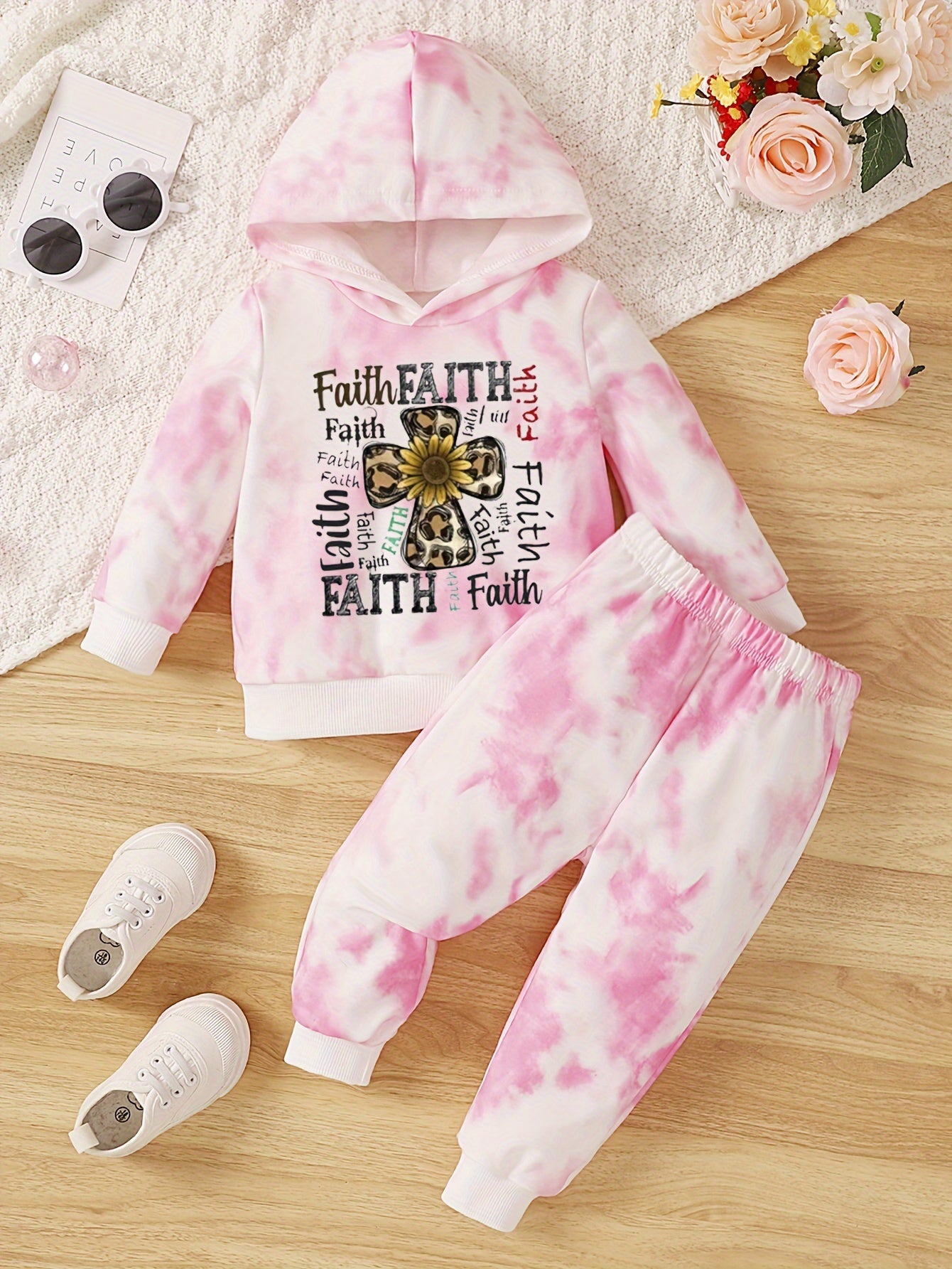 FAITH (sunflower cross) Toddler Christian Casual Outfit claimedbygoddesigns