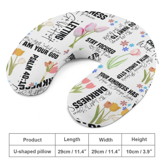 Motivational Christian Neck Pillow for Restful Journeys