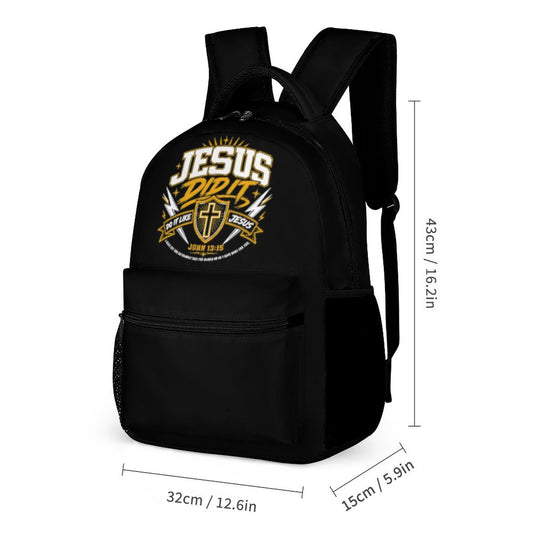 Jesus Did It Christian 3 Pcs School Backpack Set for Kids (Backpack, Kid's Insulated Lunch Bag & Pencil Case Organizer)