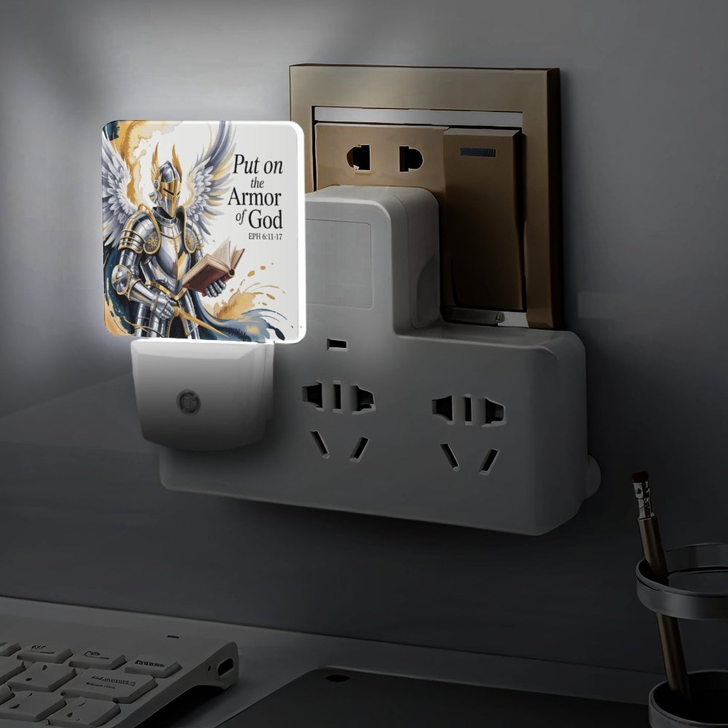 Put On His Armor Christian Night Light For Kids - ClaimedbyGodDesigns