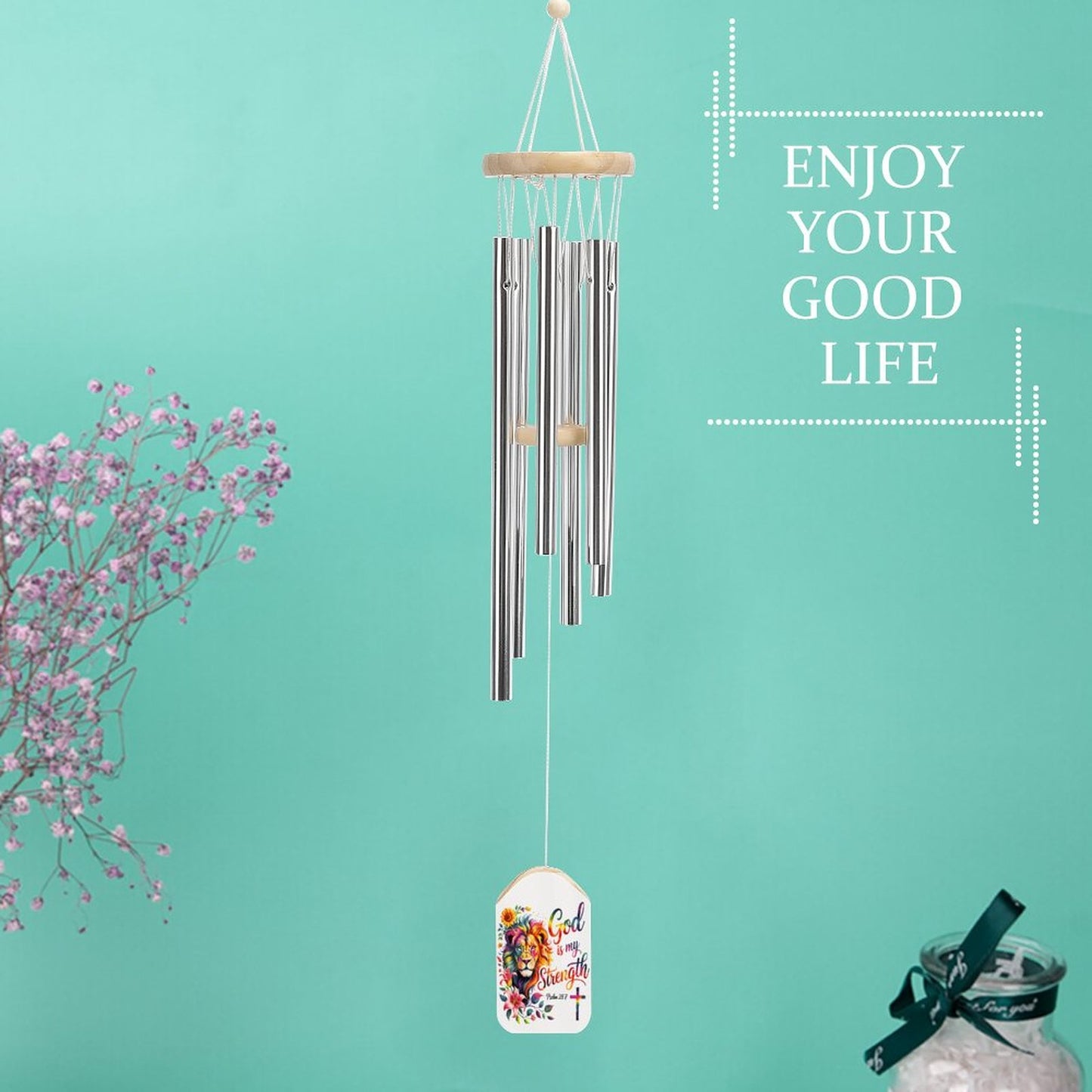 He Is My Strength Christian Wind Chime - ClaimedbyGodDesigns