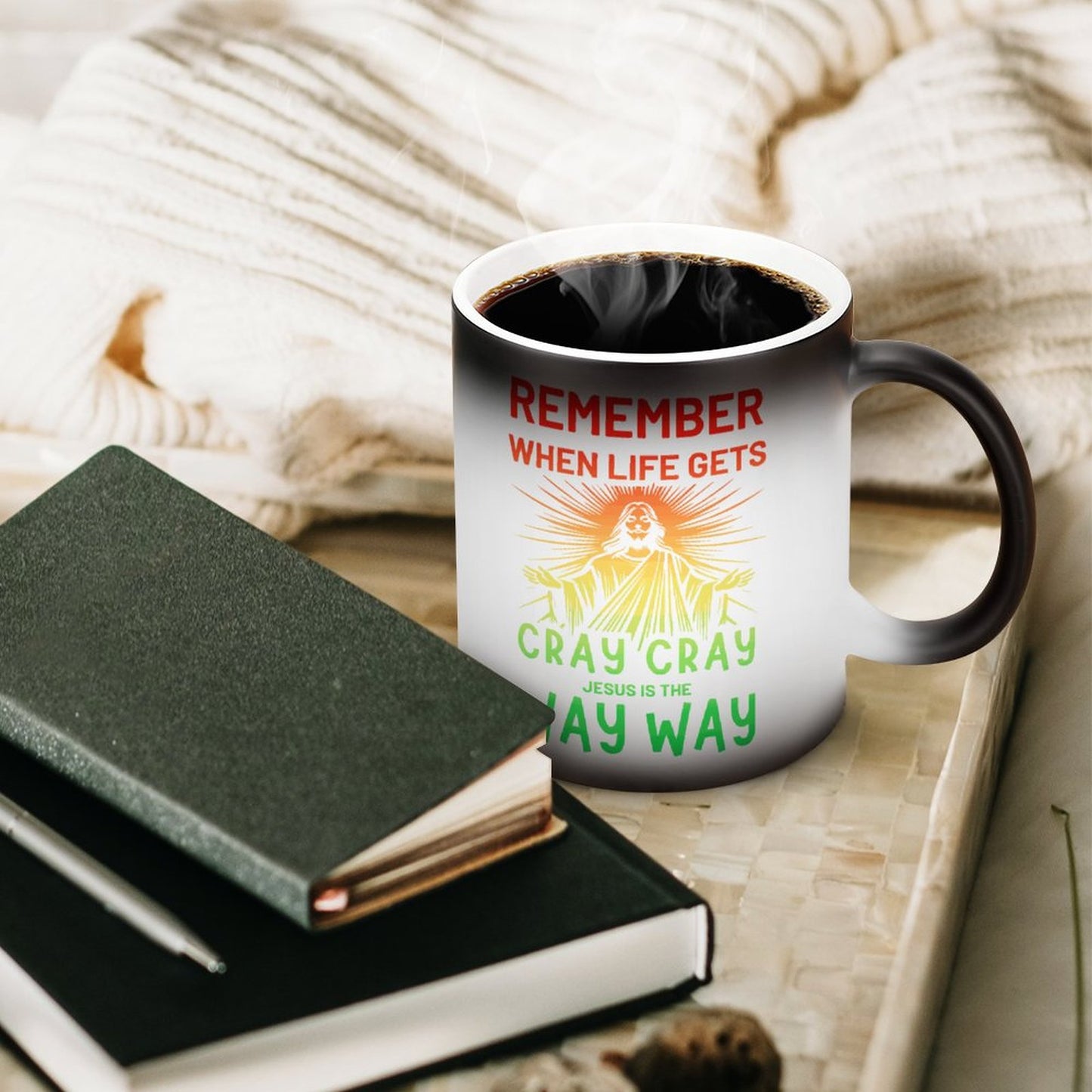 Remember When Life Gets Cray Cray Jesus Is The Way Way Christian Color Changing Mug (Dual-sided)