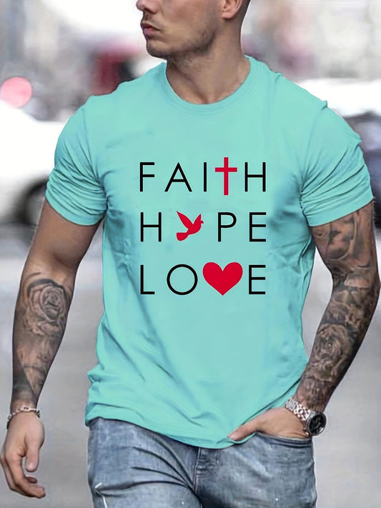 Faith Hope Love Men's Christian T-shirt claimedbygoddesigns