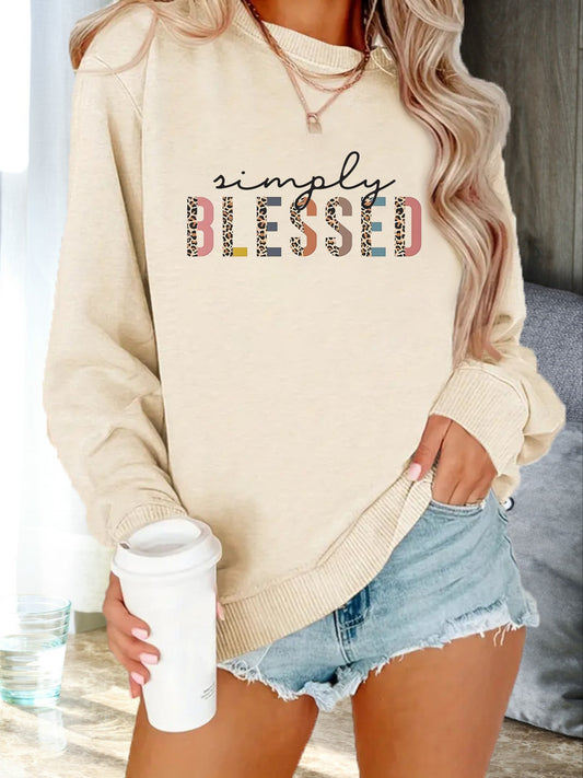 Simply Blessed Plus Size Women's Christian Pullover Sweatshirt claimedbygoddesigns