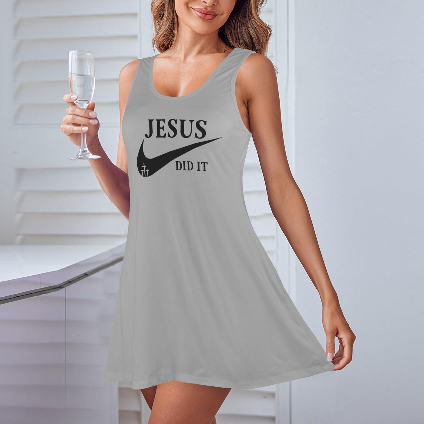 Jesus Did It Women's Christian Racer Vest Pajama Nightdress