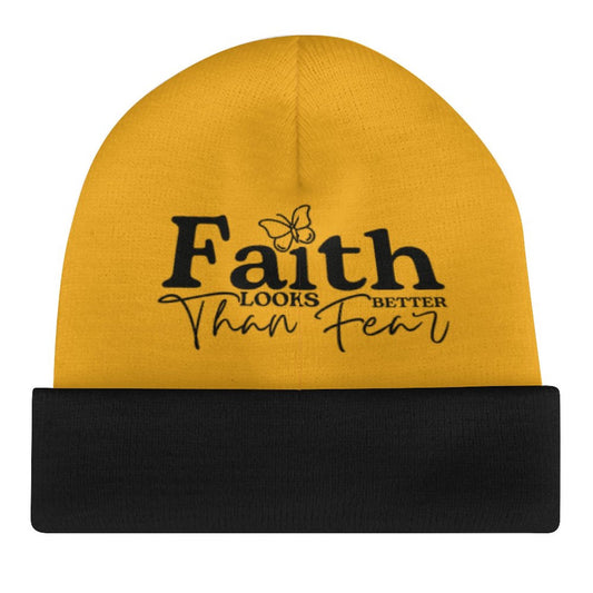 Faith Looks Better Than Fear Christian Children's Knit Beanie