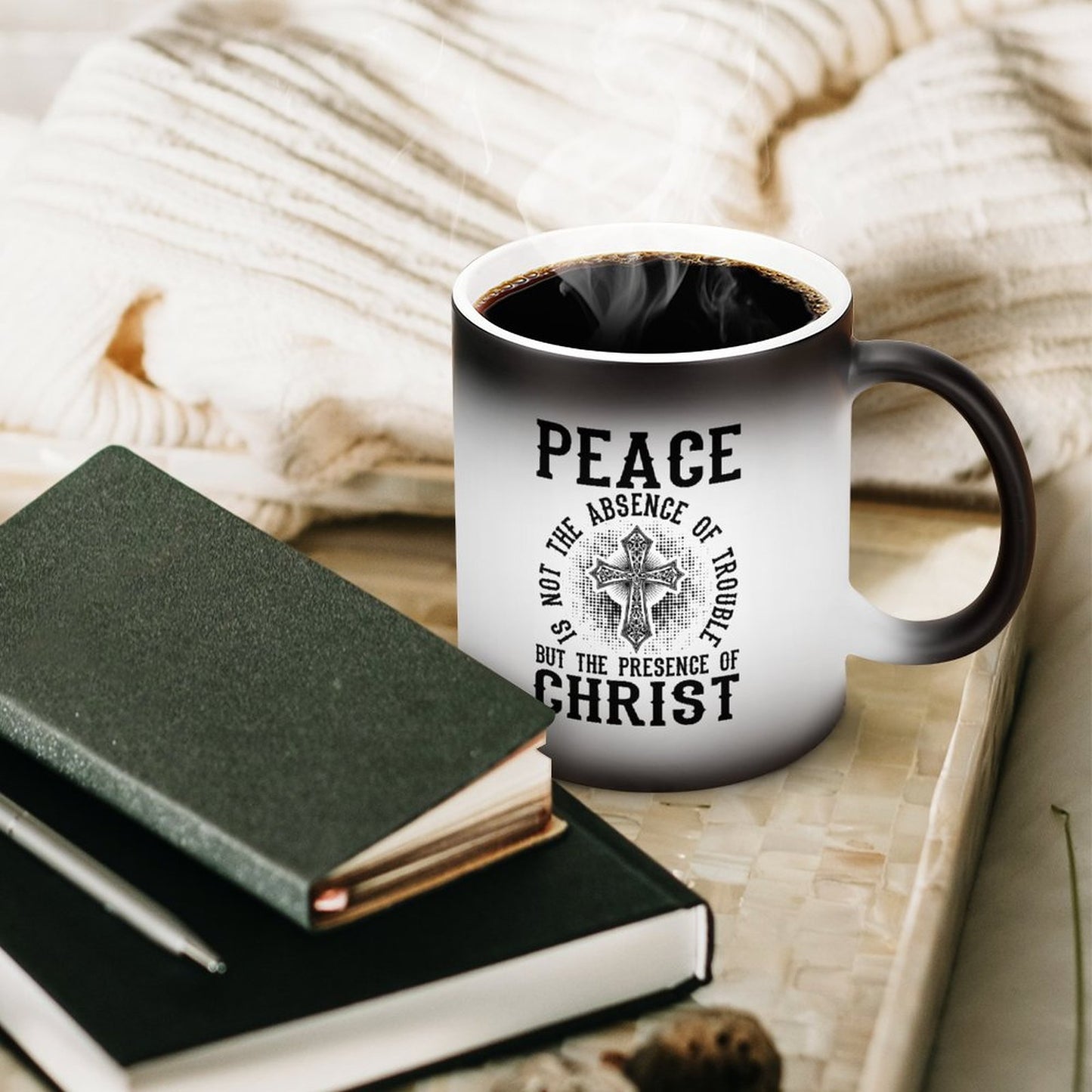 Peace Is Not The Absence Of Trouble But The Presence Of Christ Christian Color Changing Mug (Dual-sided)