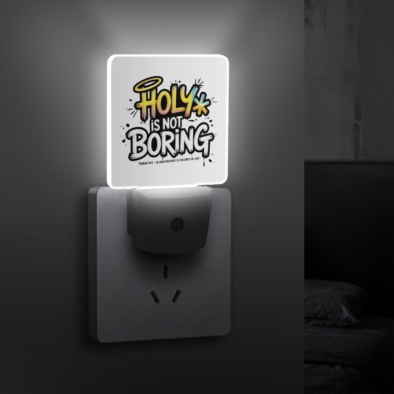 Holy Is Not Boring Christian Night Light For Kids - ClaimedbyGodDesigns