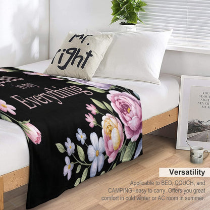 Jesus Is My Everything Christian Flannel Throw Blanket