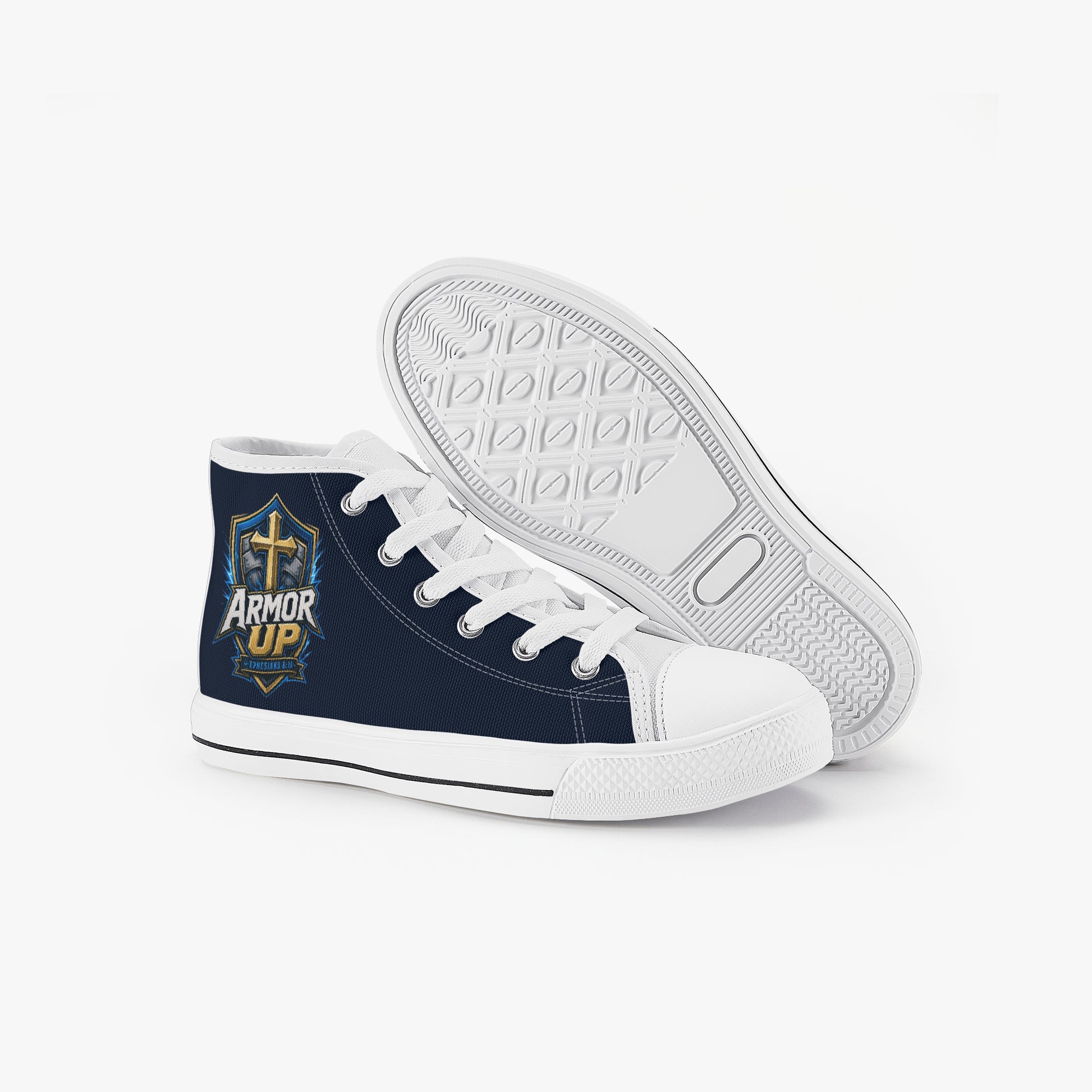 Armor Up Christian Kid’s High - Top Canvas Shoes - ClaimedbyGodDesigns
