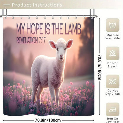 My Hope Is In The Lamb Christian Waterproof Shower Curtain