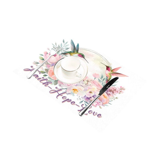 Faith Hope Love Christian Placemat 12’’ x 18’’ (Set of 6) - ClaimedbyGodDesigns