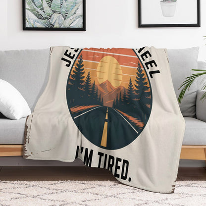 Jesus Take The Wheel Christian Flannel Throw Blanket