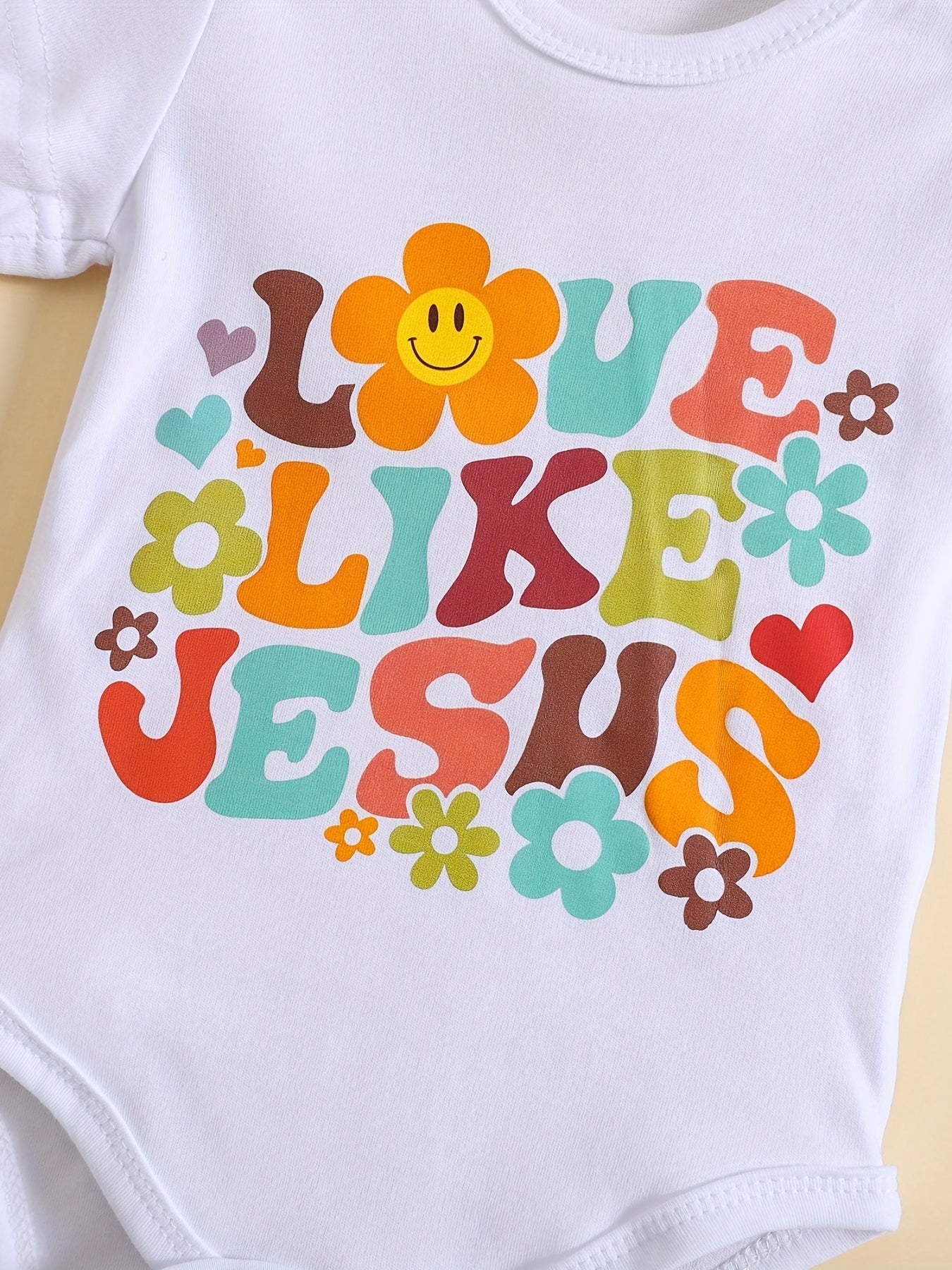 Love Like Jesus Christian Baby Onesie claimedbygoddesigns