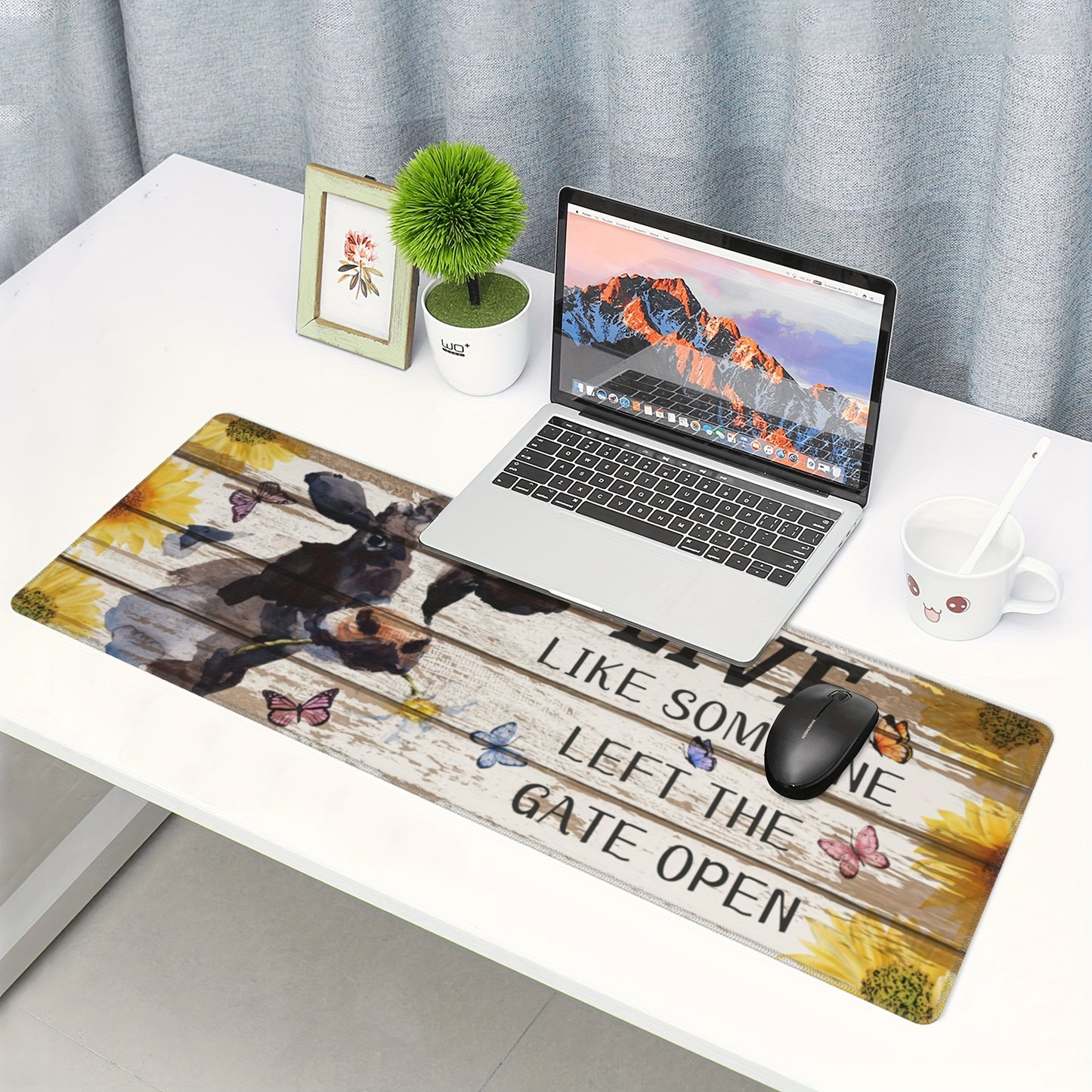 1PC Just Breathe/ It's A Good Day To Have A Good Day/ Live Like Someone Left The Gate Open Christian Computer Keyboard Mouse Pad, 11.8 X 31.5 Inch claimedbygoddesigns