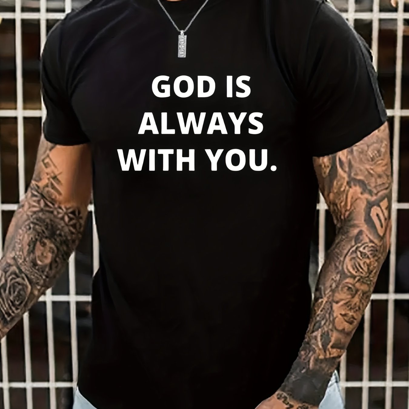 God Is Always With You Men's Christian T-shirt claimedbygoddesigns