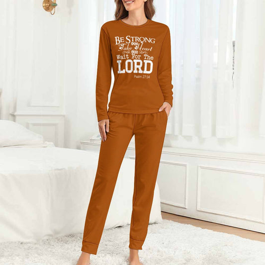 Be Strong And Wait On Him Women's Christian Pajamas - ClaimedbyGodDesigns