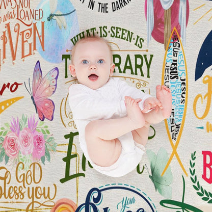 Bible Verse Christian Flannel Throw Blanket
