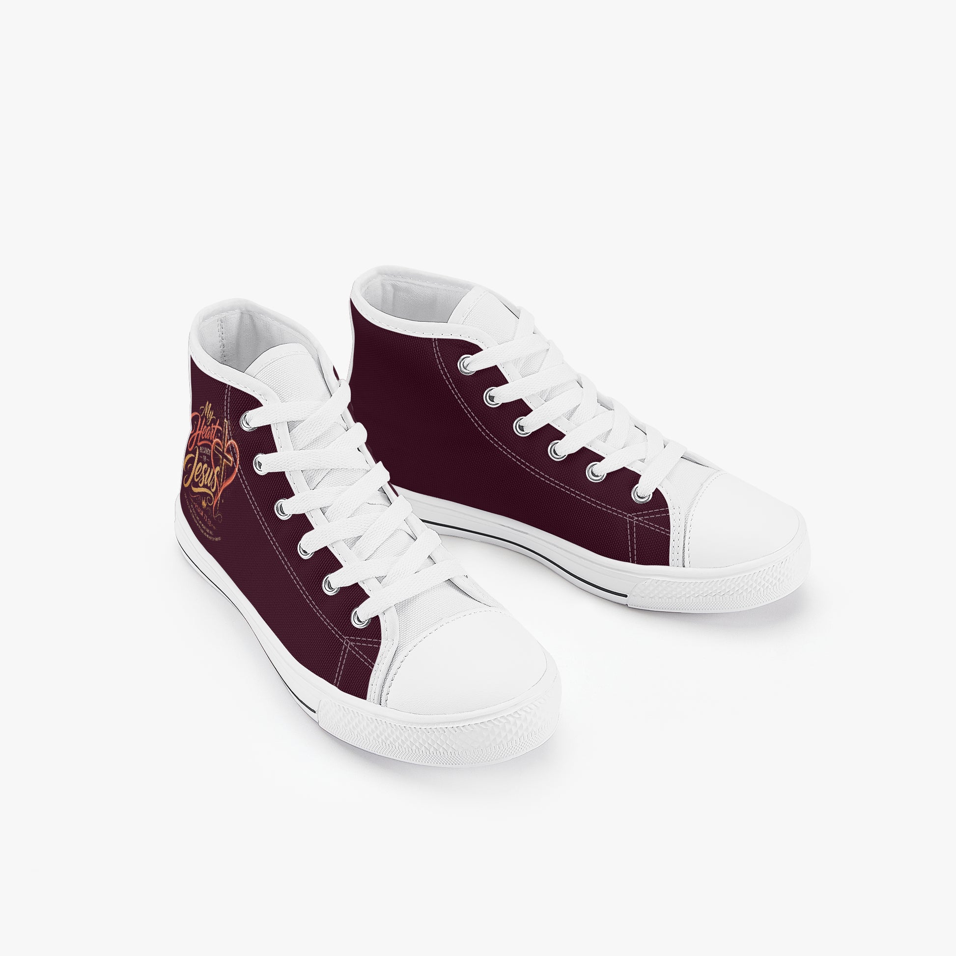 My Heart Belongs To Jesus Christian Kid’s High - Top Canvas Shoes - ClaimedbyGodDesigns