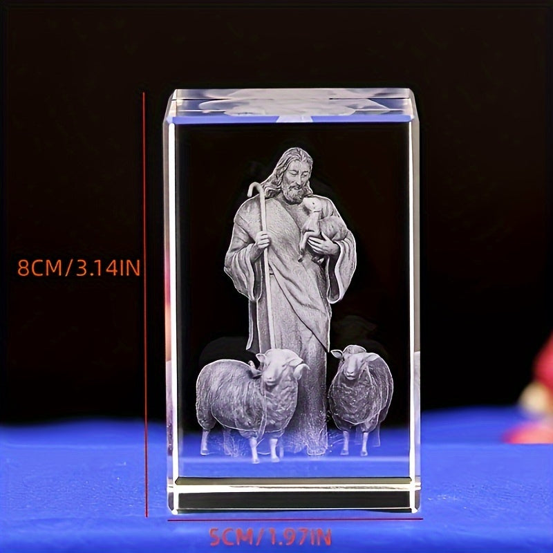 Jesus Shepherd Crystal Ornament Christian Gift Idea claimedbygoddesigns