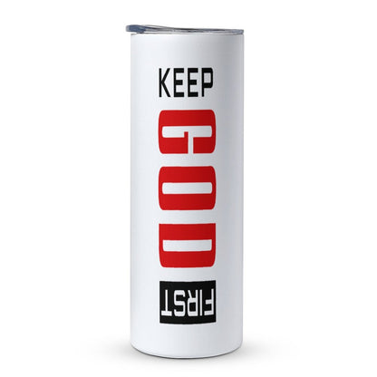 Keep Him First 20oz Large Capacity Christian Car Tumbler with Lid - ClaimedbyGodDesigns