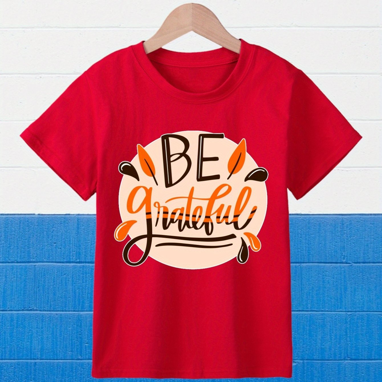 BE GRATEFUL (thanksgiving themed) Youth Christian T-shirt claimedbygoddesigns