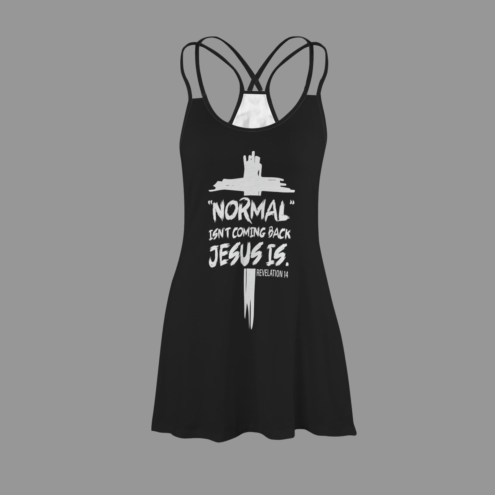 Normal Isn't Coming Back Jesus Is Christian Women's Cami Racer Back Pajama Nightdress