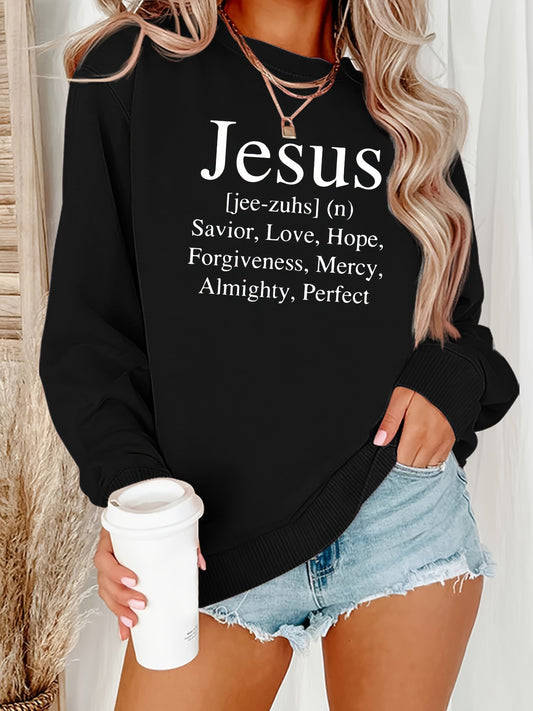 Jesus Defined Women's Christian Pullover Sweatshirt claimedbygoddesigns