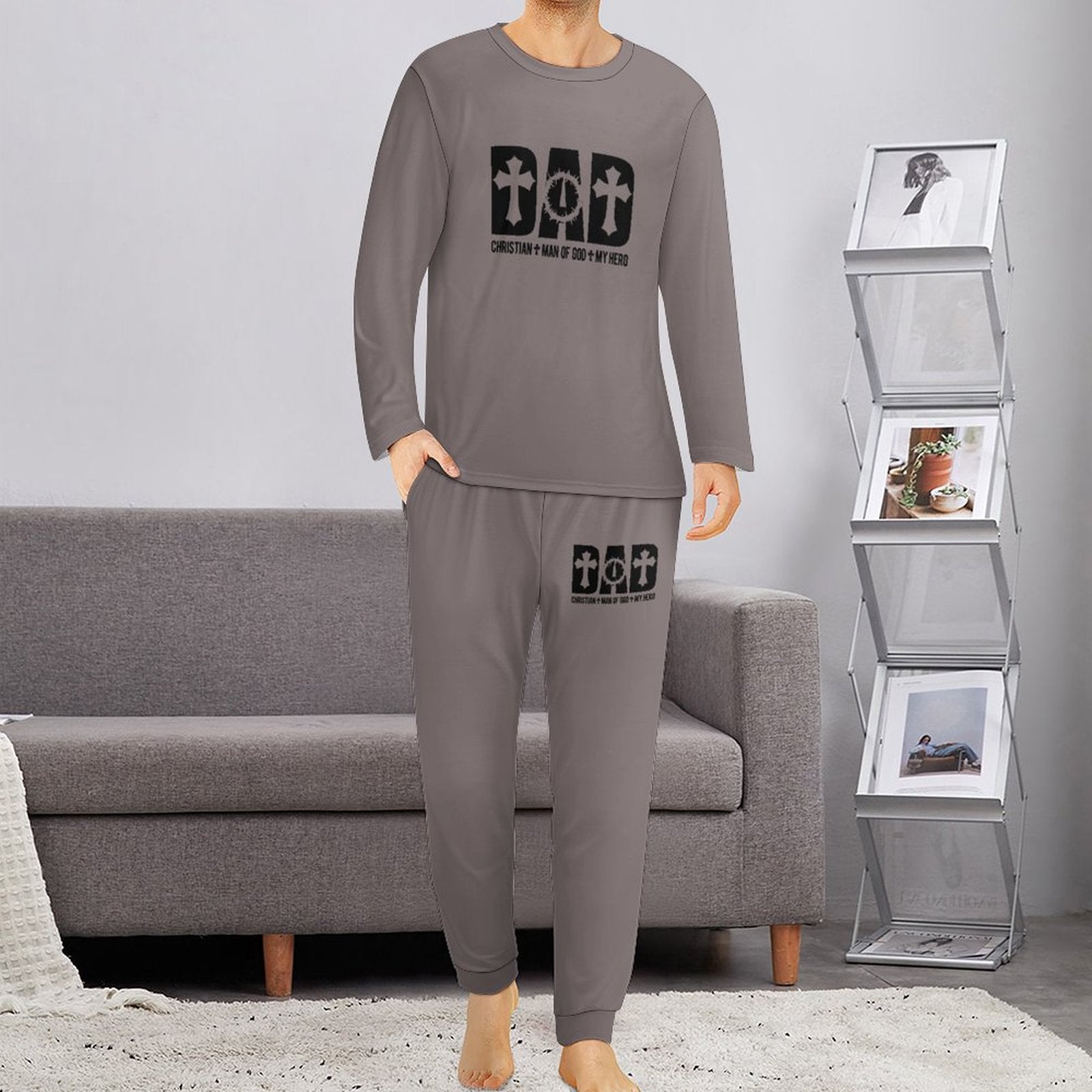 Dad Christian Man Of God Hero Men's Christian Pajamas SALE-Personal Design