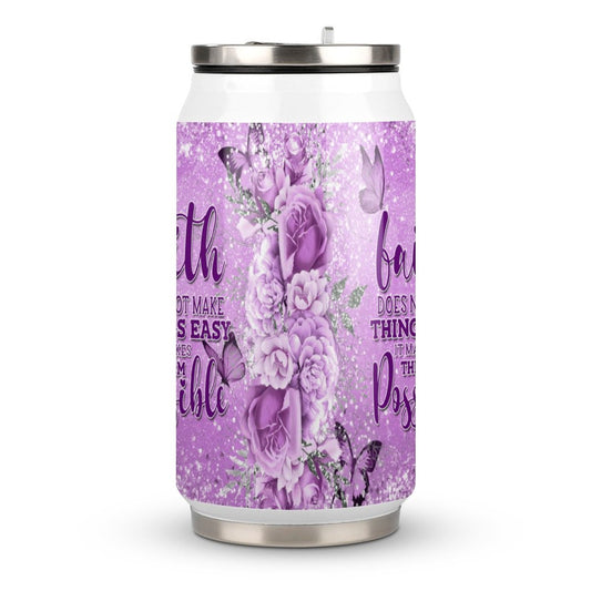 Faith Does Not Make Things Easy It Makes Them Possible  Christian Stainless Steel Tumbler with Straw SALE-Personal Design