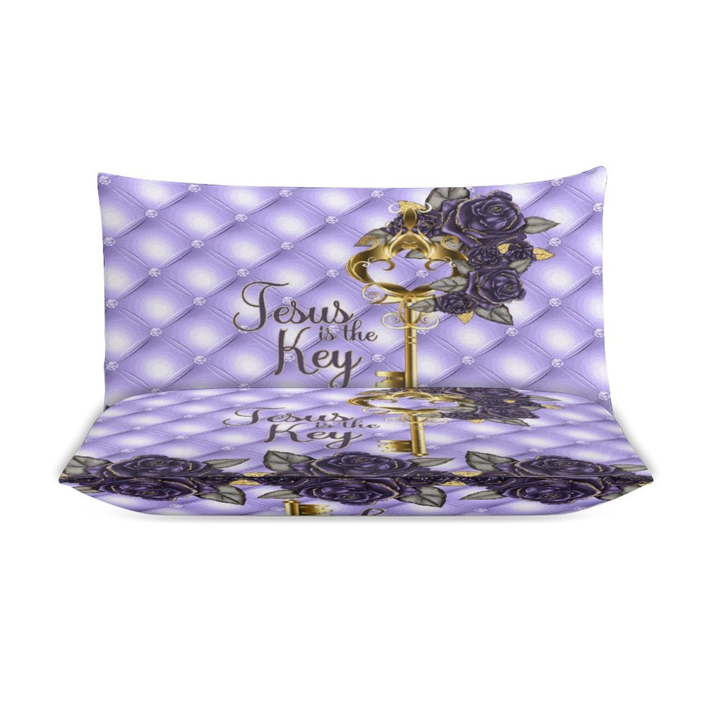 Jesus Is The Key 3-Piece Christian Comforter Bedding Set-86"×70"/ 218×177cm SALE-Personal Design