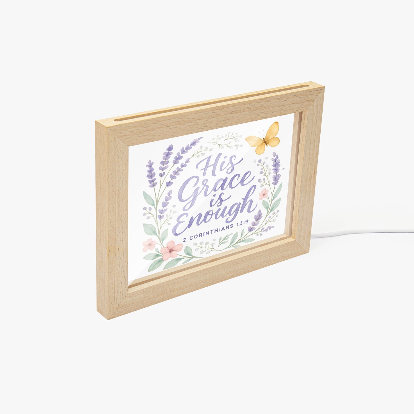 His Grace Is Enough Christian Wooden Framed Acrylic Ornament - ClaimedbyGodDesigns