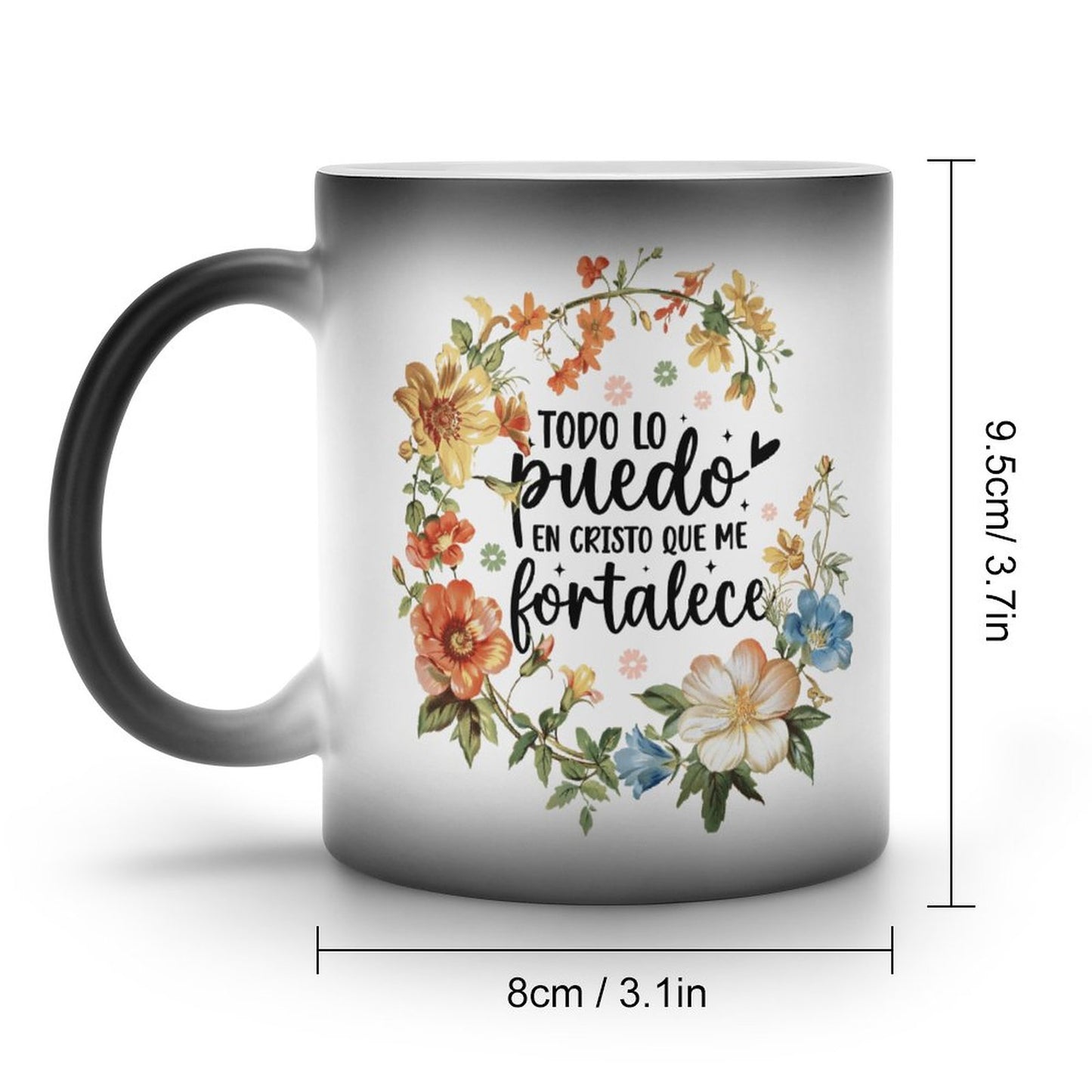 Todo Lo Puedo En Cristo Que Me Fortalece Spanish Christian Color Changing Mug (Dual-sided)