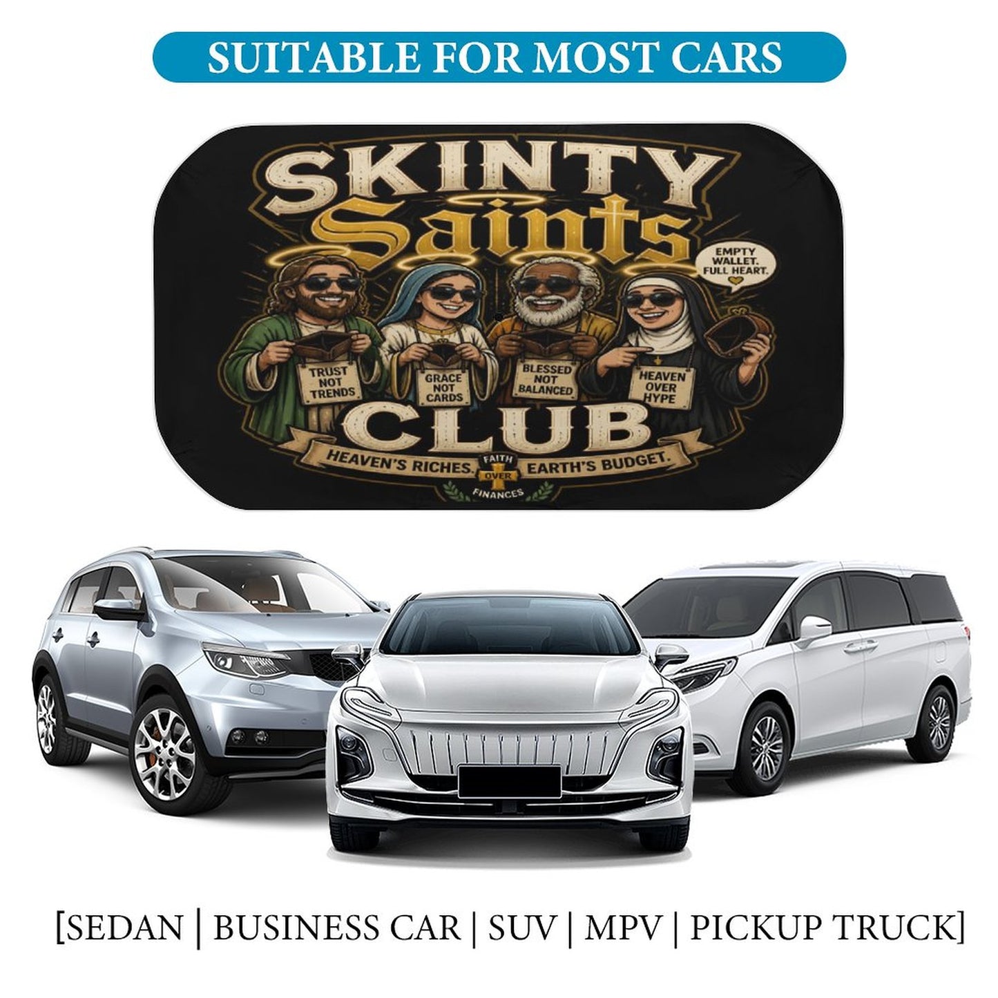 Skinty Saints Clubs Funny Christian Car Sunshade Umbrella