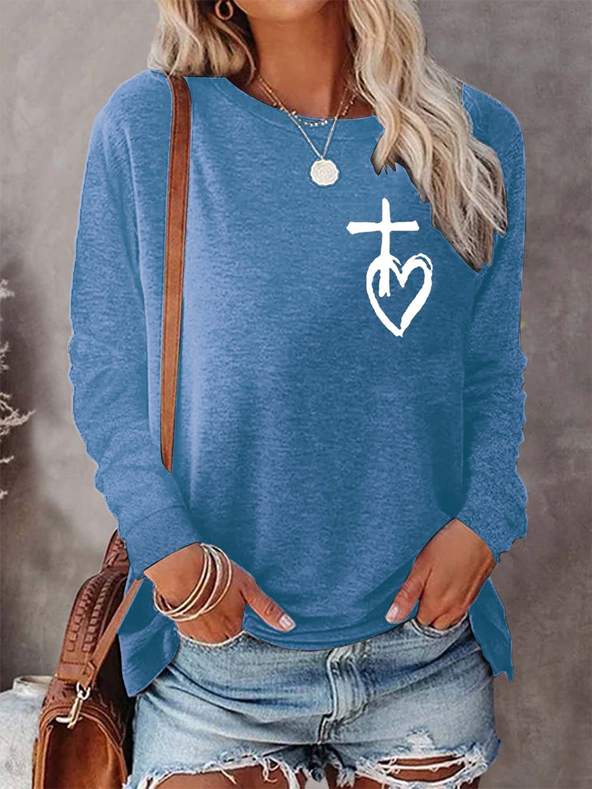 JESUS Has My Back Women's Christian Pullover Sweatshirt claimedbygoddesigns