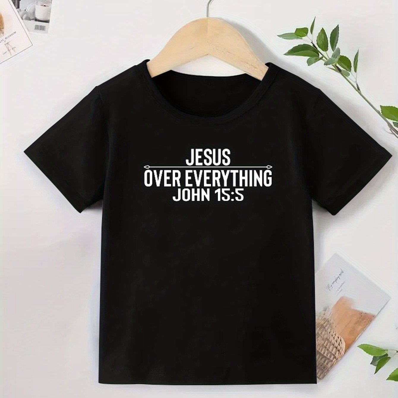 JESUS OVER EVERYTHING Youth Christian T-shirt claimedbygoddesigns