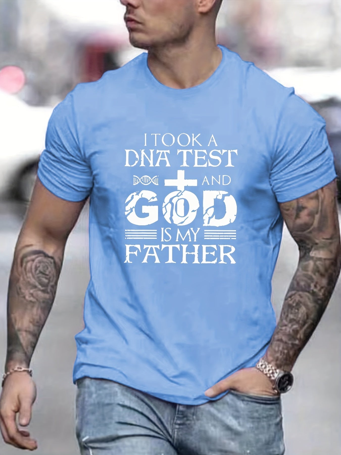 I Took A DNA Test & God Is My Father Men's Christian T-shirt claimedbygoddesigns