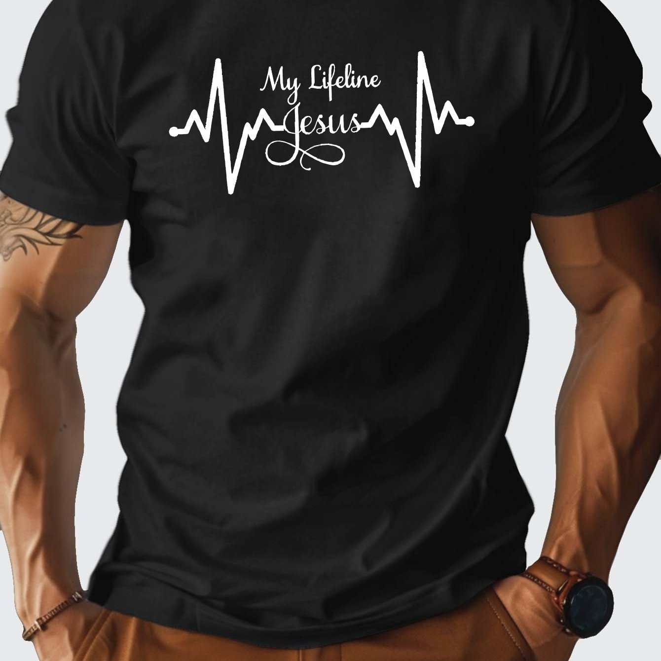 My Lifeline Is Jesus Men's Christian T-shirt claimedbygoddesigns