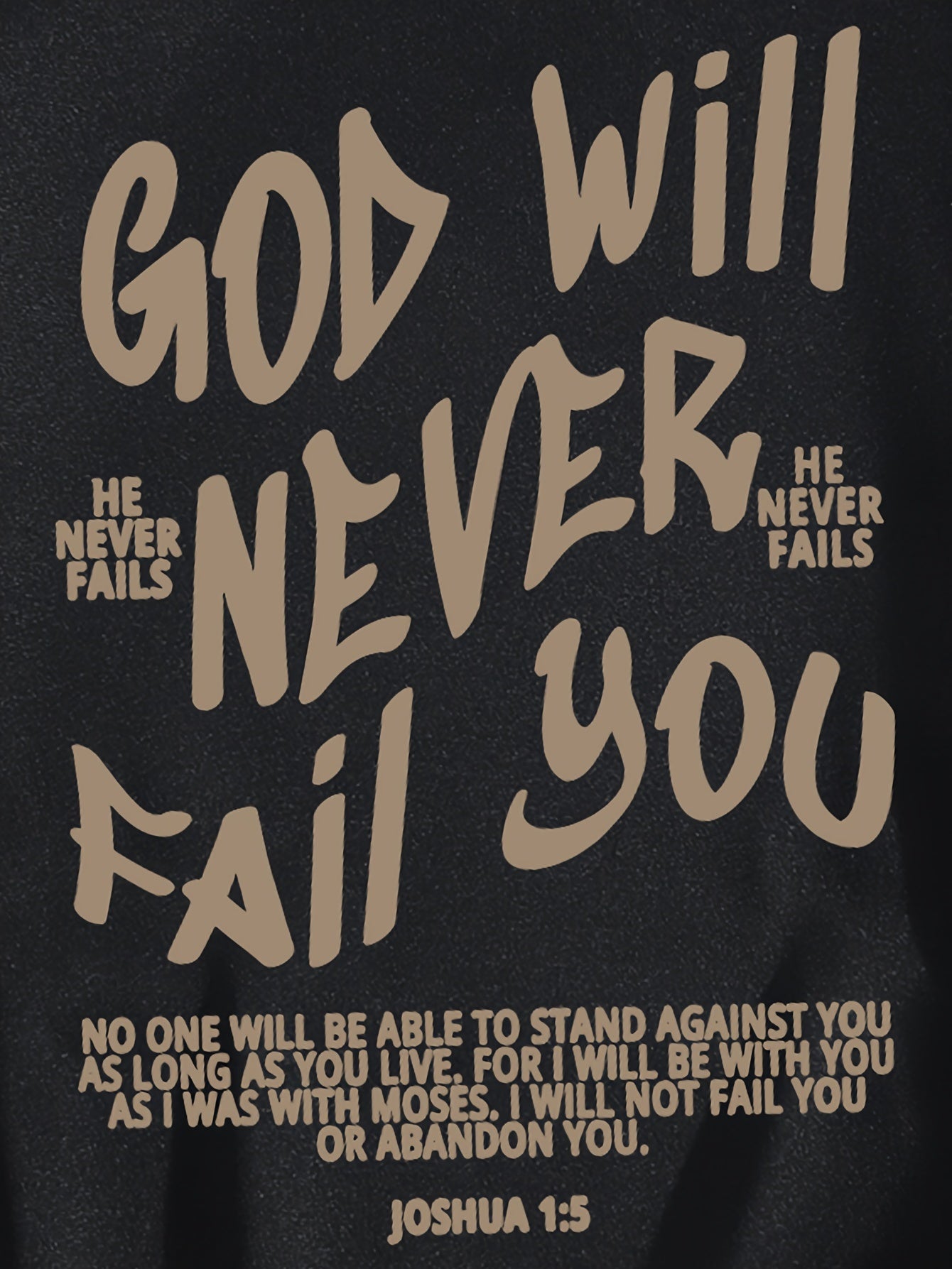 God Will Never Fail You Plus Size Women's Christian Pullover Hooded Sweatshirt claimedbygoddesigns
