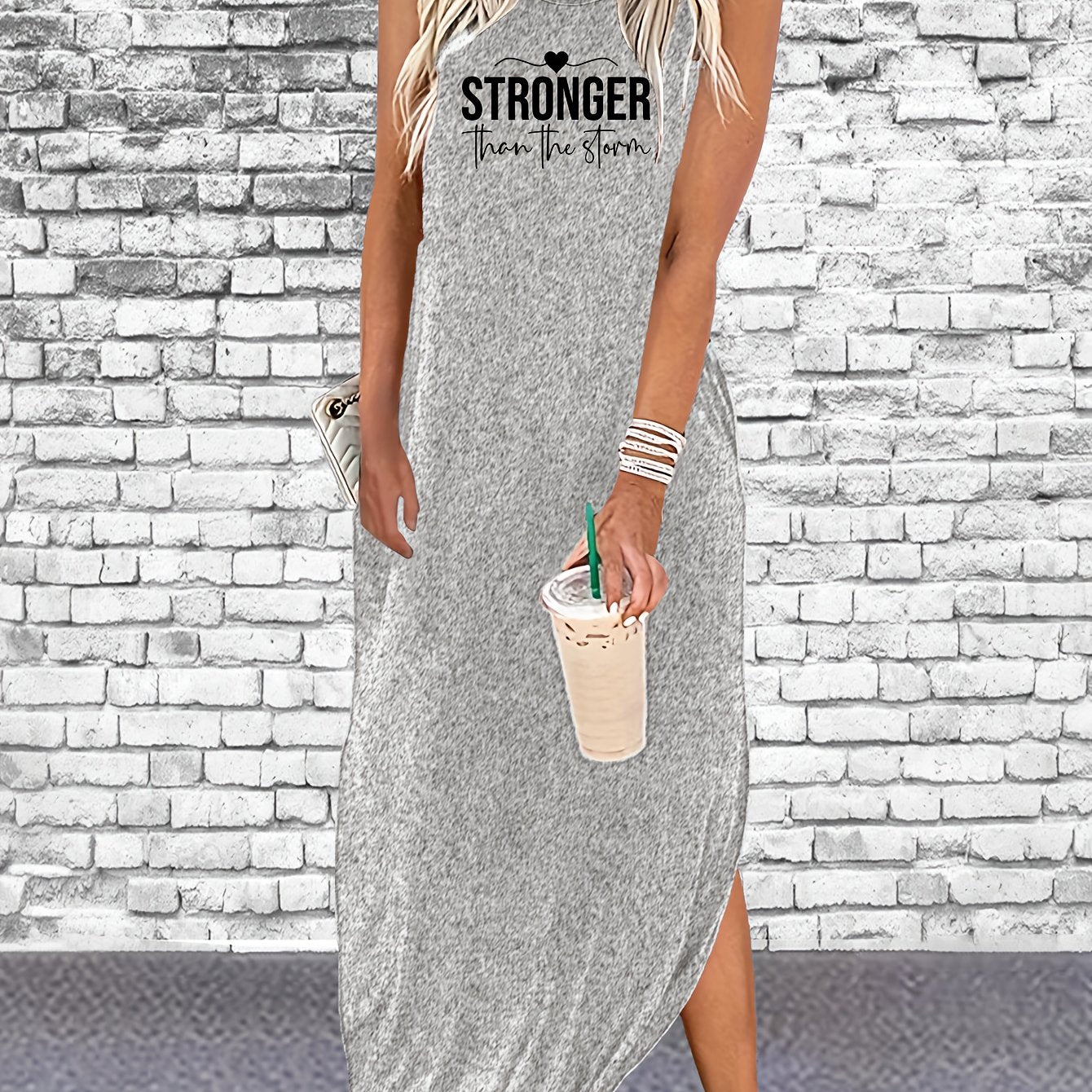 Stronger Than The Storm Women's Christian Casual Summer Tank Dress claimedbygoddesigns