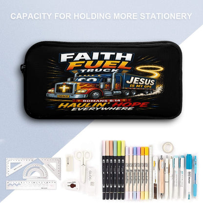 Faith Fuel Truck Christian 3 PCS Bag Set (Backpack, Lunch Bag and Pencil Case) - ClaimedbyGodDesigns