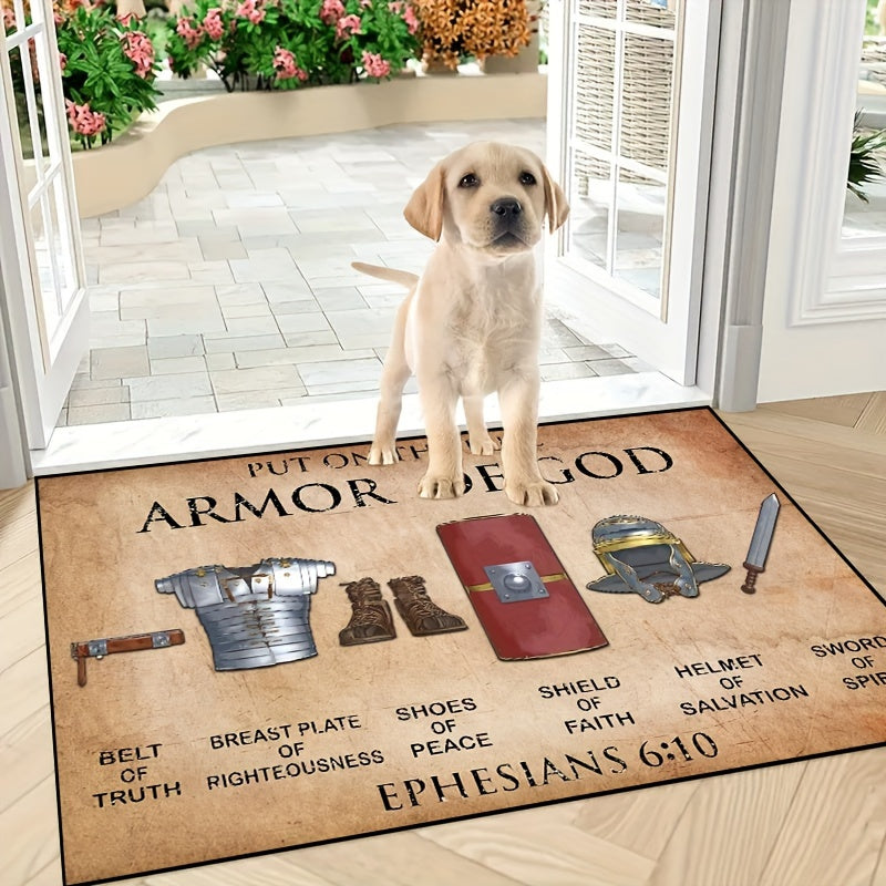 Put On The Full Armor Of God Christian Pattern Doormat claimedbygoddesigns