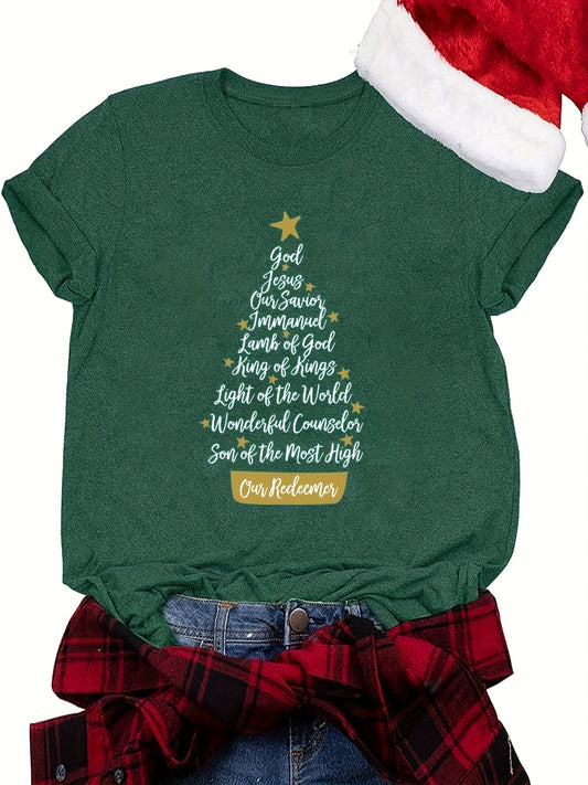 Our Redeemer (Christmas Themed) Women's Christian T-shirt claimedbygoddesigns