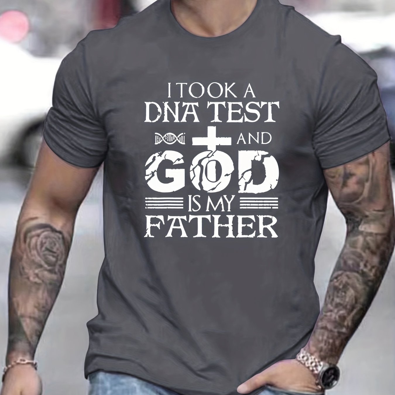 I Took A DNA Test & God Is My Father Men's Christian T-shirt claimedbygoddesigns