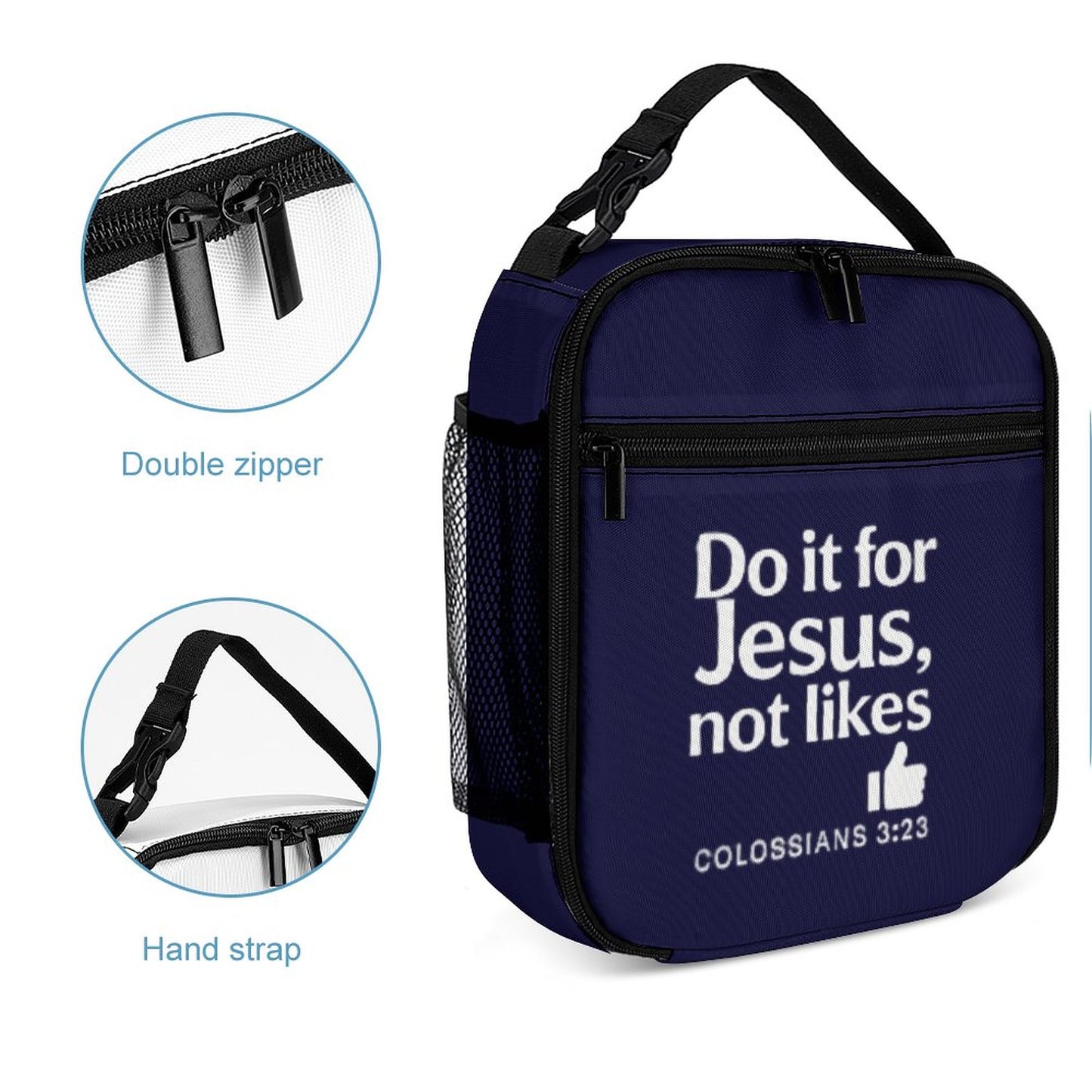 Do It For Him Portable Insulated Lunch Bag for Boys Girls - ClaimedbyGodDesigns